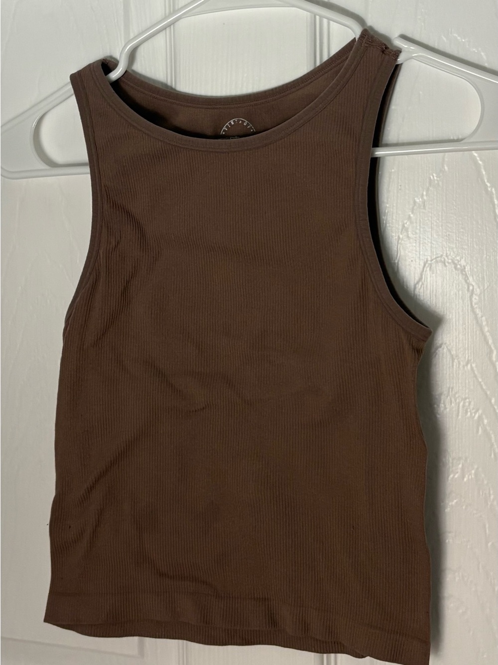 Women’s Brown Ribbed Tank Top